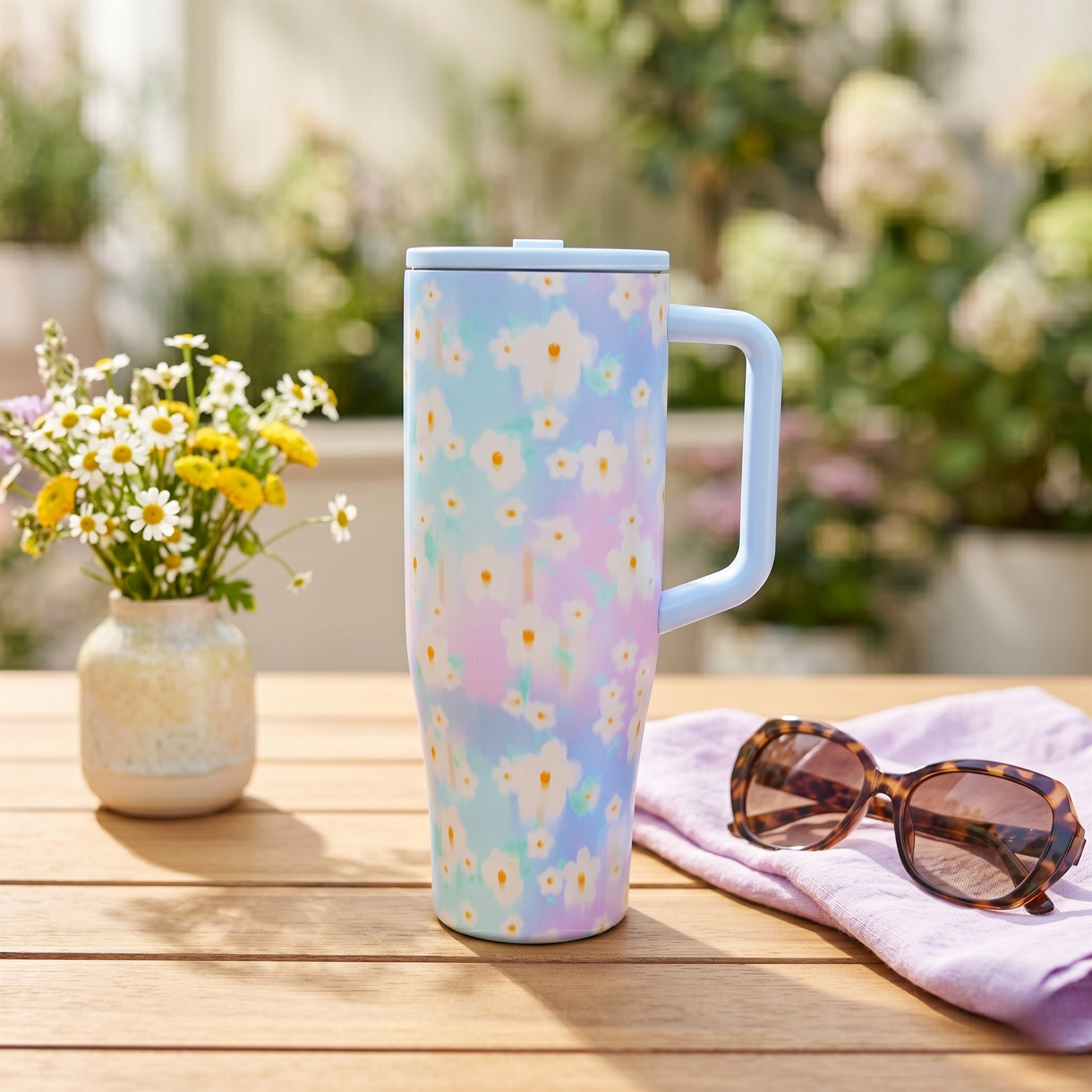40oz Flo Tumbler - Daydream Daisies Mermaid Straw